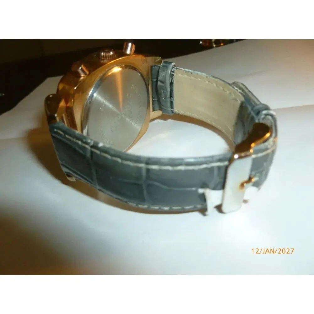Gossip Mother‎ Pearl Crystals Silver Tone Women’s Watch Leather Band